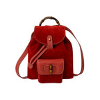 Gucci Bamboo Suede Leather Backpack