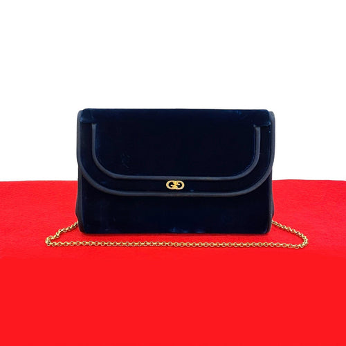 Gucci Old Gucci GG Logo Velour 2way Chain Bag