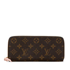 Louis Vuitton Monogram Clemence Long Wallet M61298 Brown Pink PVC Leather