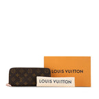 Louis Vuitton Monogram Clemence Long Wallet M61298 Brown Pink PVC Leather