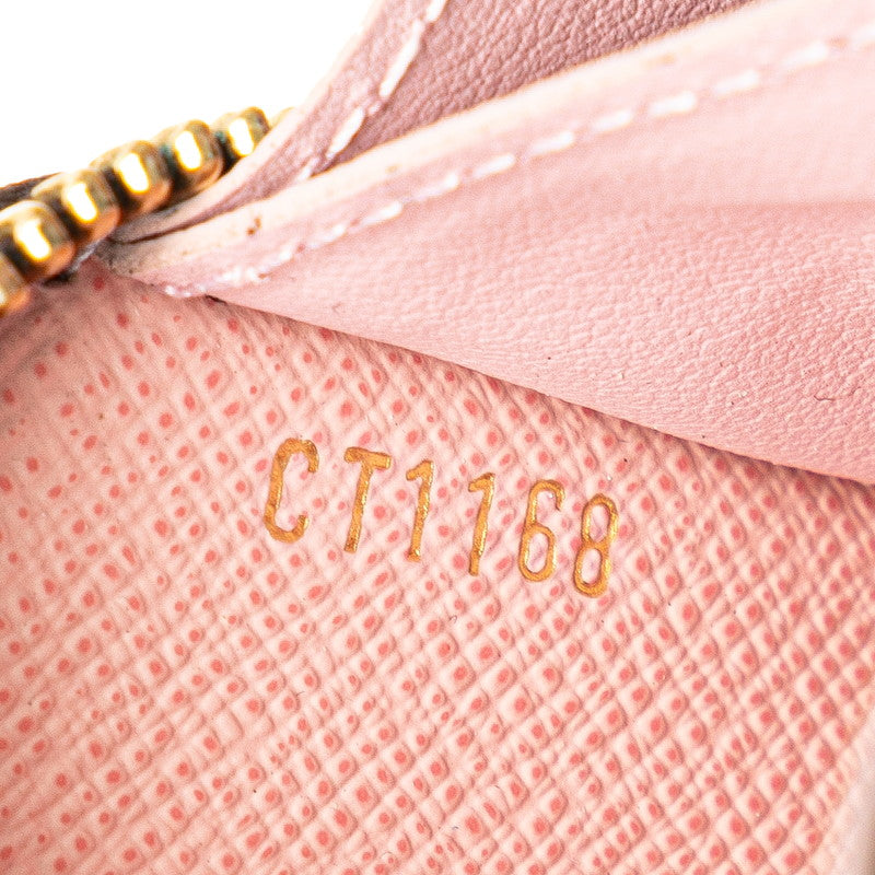 Louis Vuitton Monogram Clemence Long Wallet M61298 Brown Pink PVC Leather