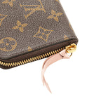 Louis Vuitton Monogram Clemence Long Wallet M61298 Brown Pink PVC Leather