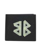 Balenciaga Men Black Cash Square Folded Wallet