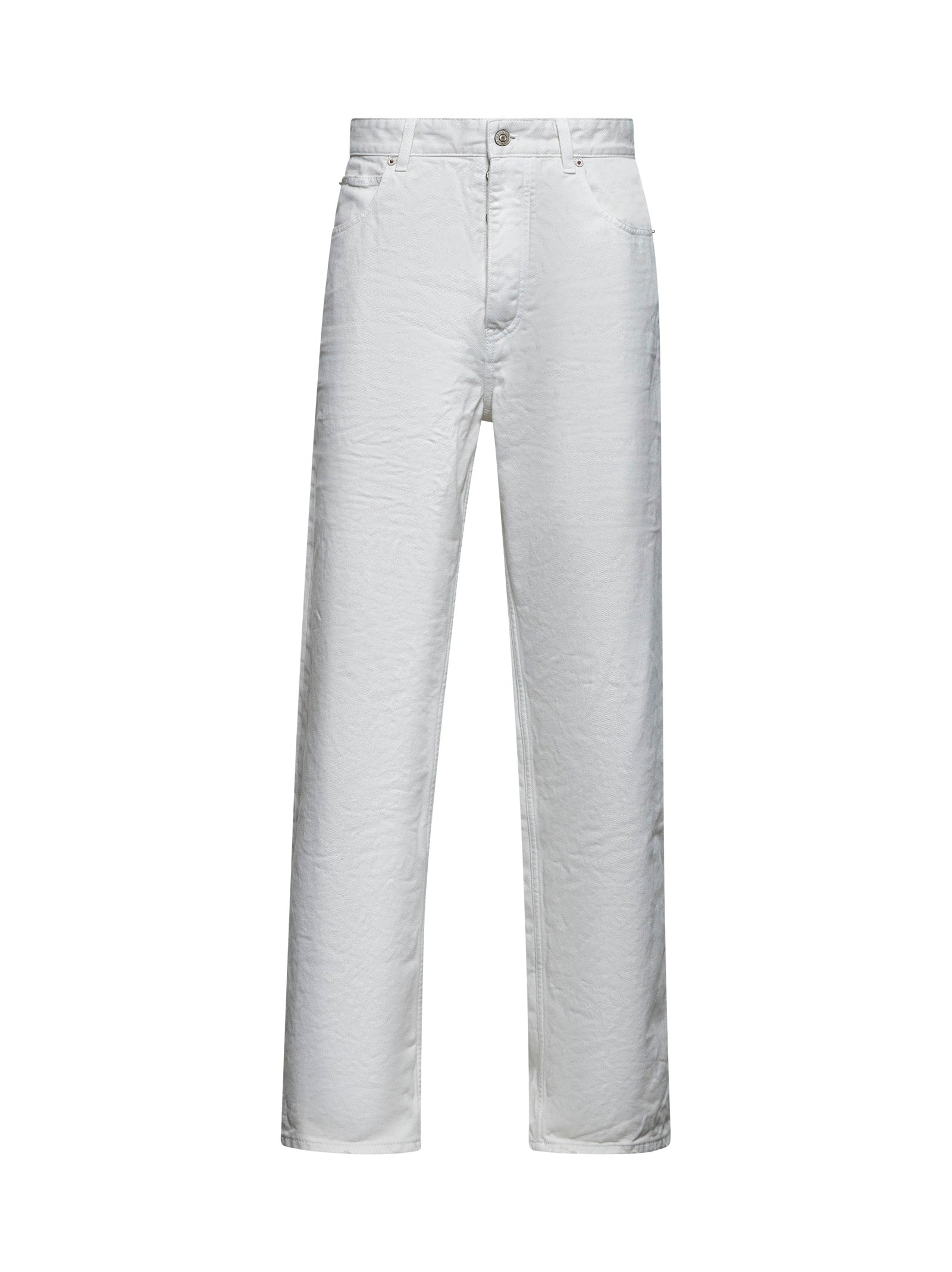 Balenciaga Women White Denim Loose Fit Jeans