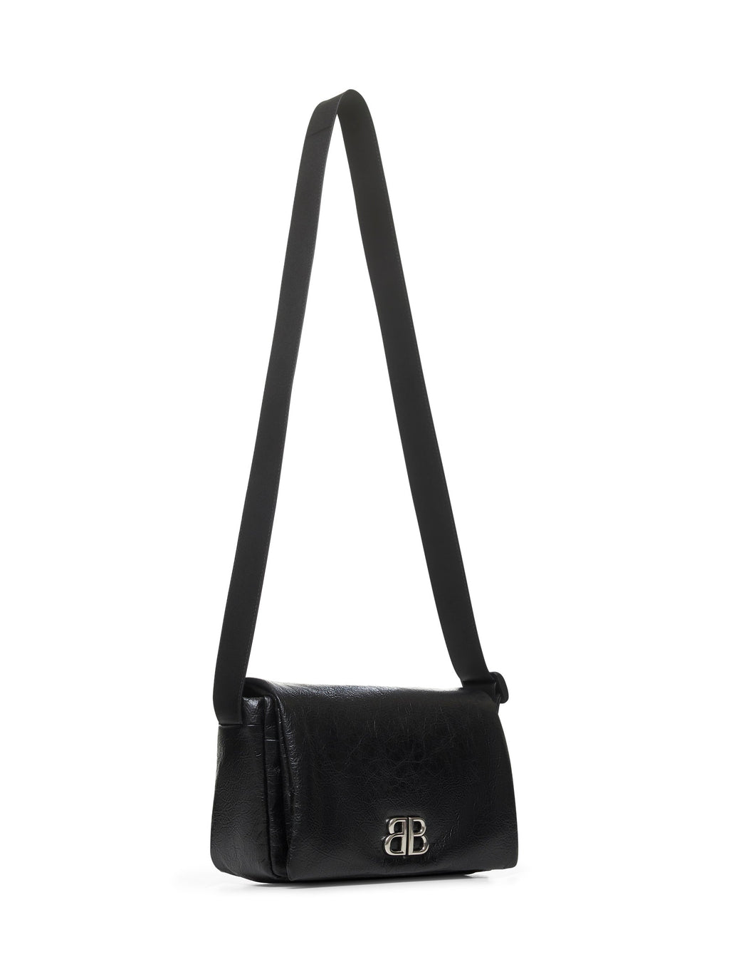 Balenciaga Men Black Monaco Flap Messenger S Bag