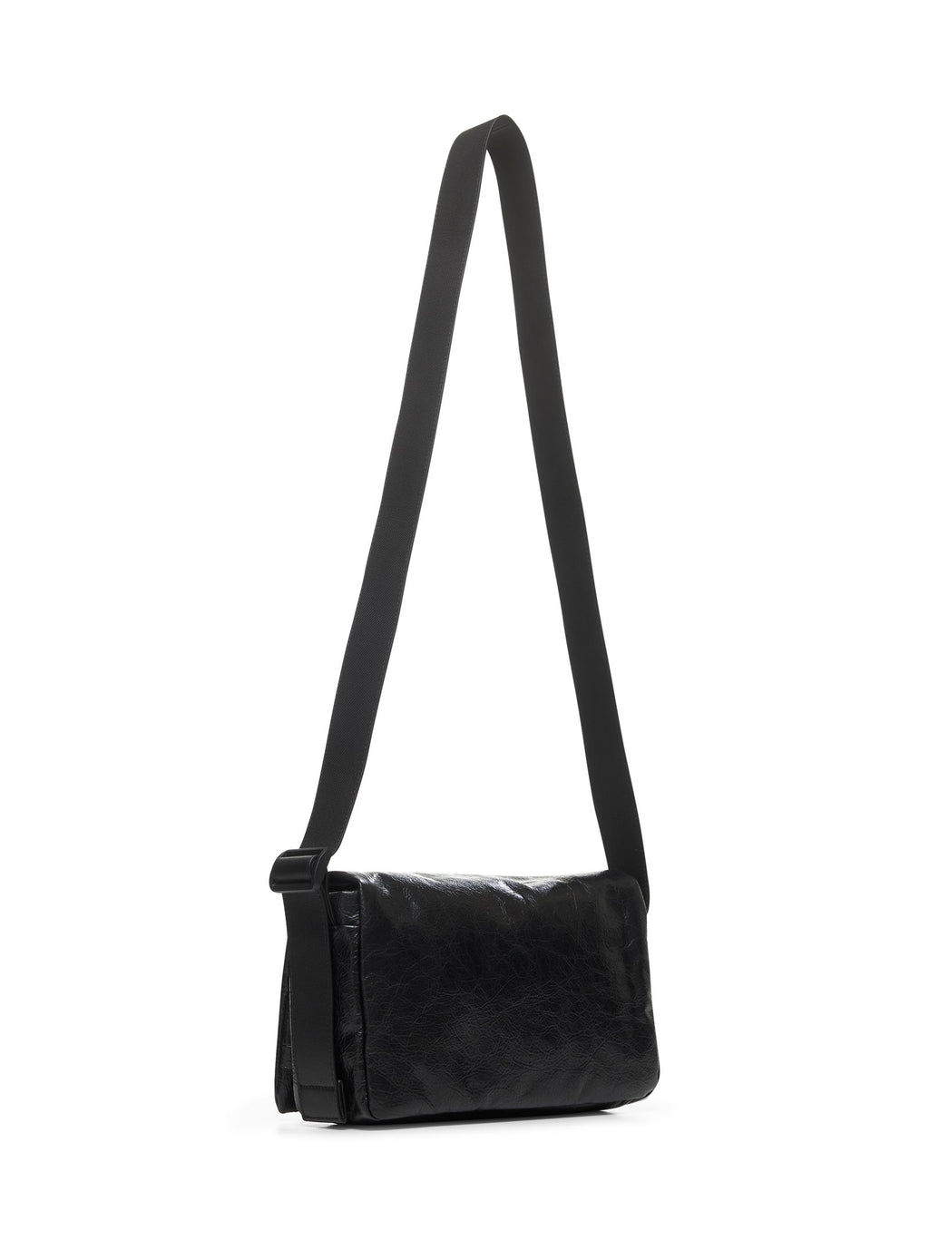 Balenciaga Men Black Monaco Flap Messenger S Bag
