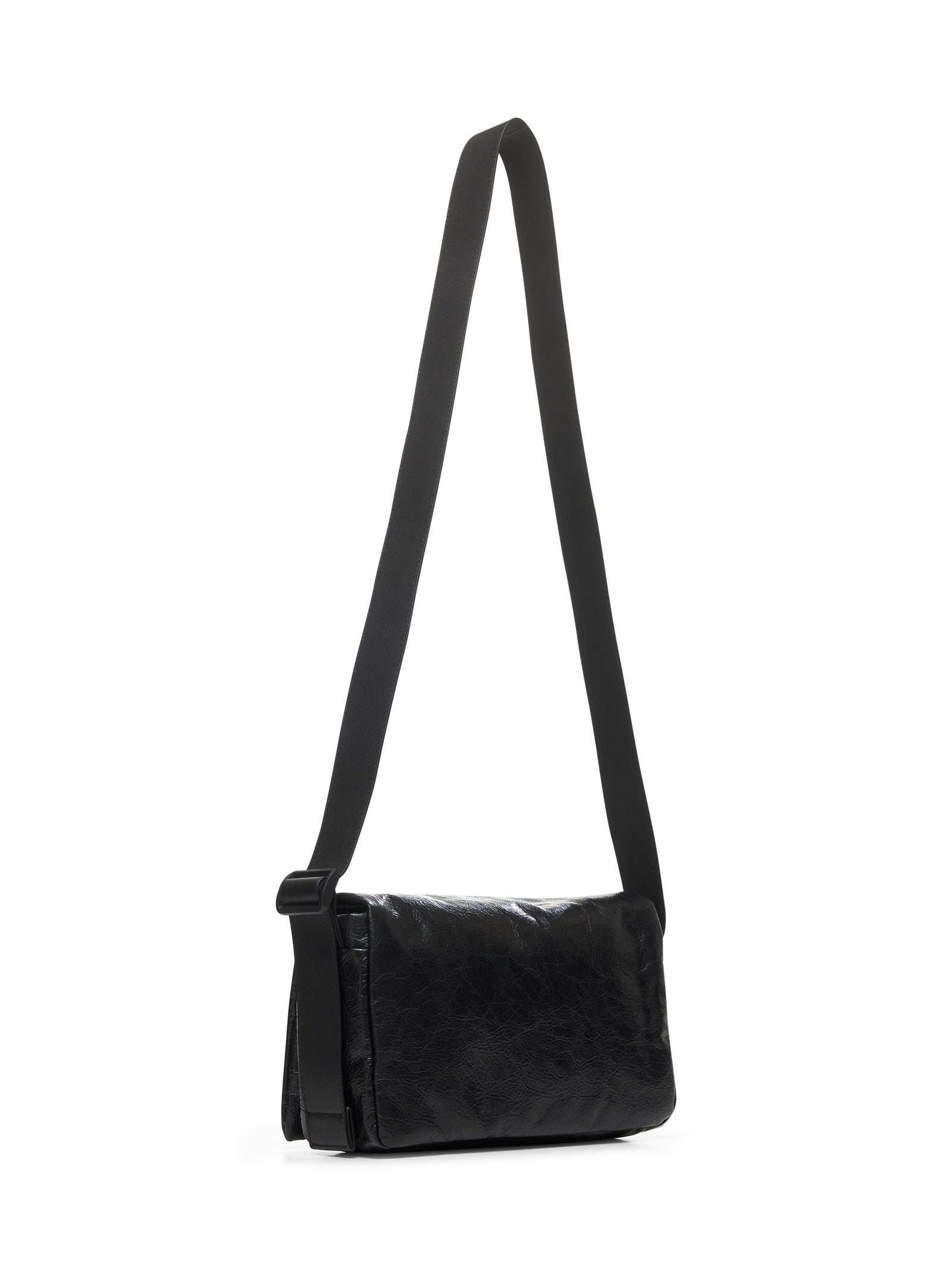 Balenciaga Men Black Monaco Flap Messenger S Bag