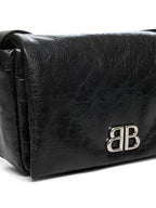 Balenciaga Men Black Monaco Flap Messenger S Bag