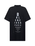 Balenciaga Women Black Optical Oversize T-Shirt
