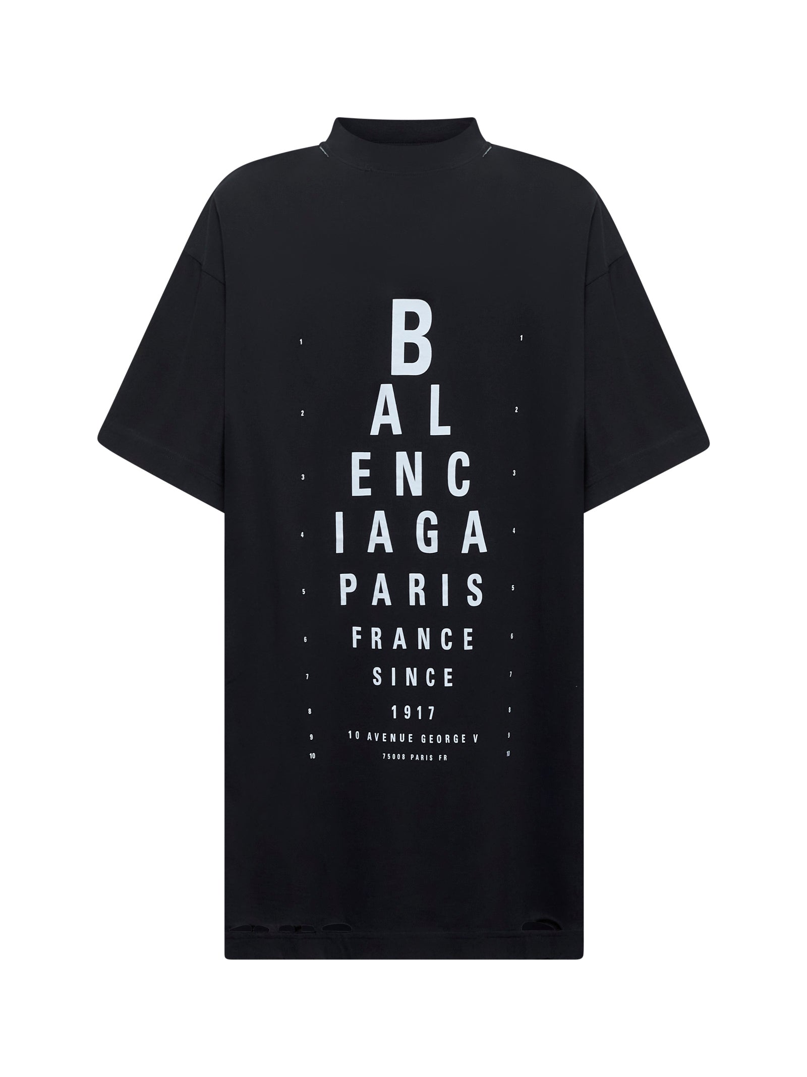 Balenciaga Women Black Optical Oversize T-Shirt