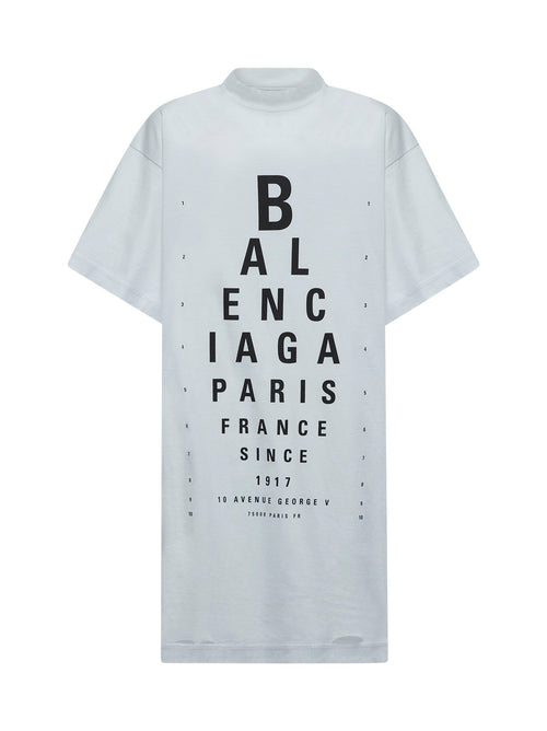 Balenciaga Women Dirty White Optical Oversize T-Shirt