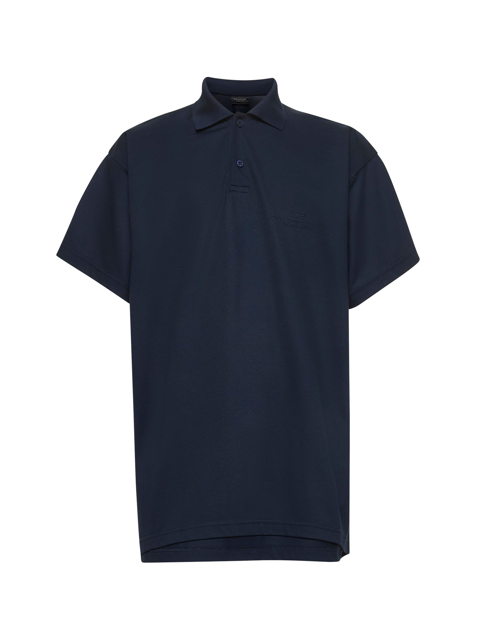 Balenciaga Men Blue Piqué Intertwined Polo Shirt