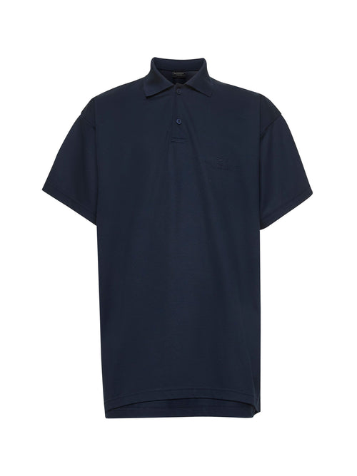 Balenciaga Men Blue Piqué Intertwined Polo Shirt