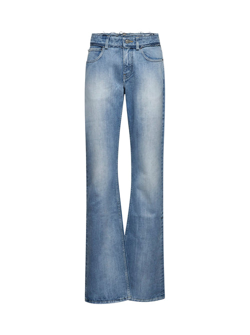 Balenciaga Women Light Blue Denim Low Waist Jeans