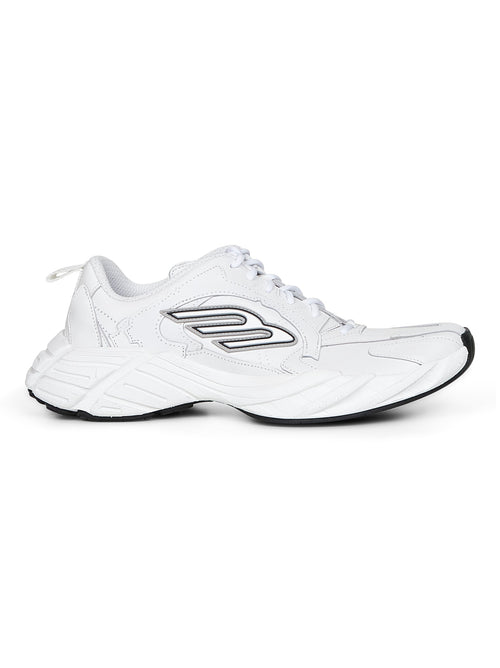 Balenciaga Men White Cowskin And Polyester Monday Shoe Sneakers