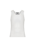 Balenciaga Women White Ribbed Wool Knit Tank Top
