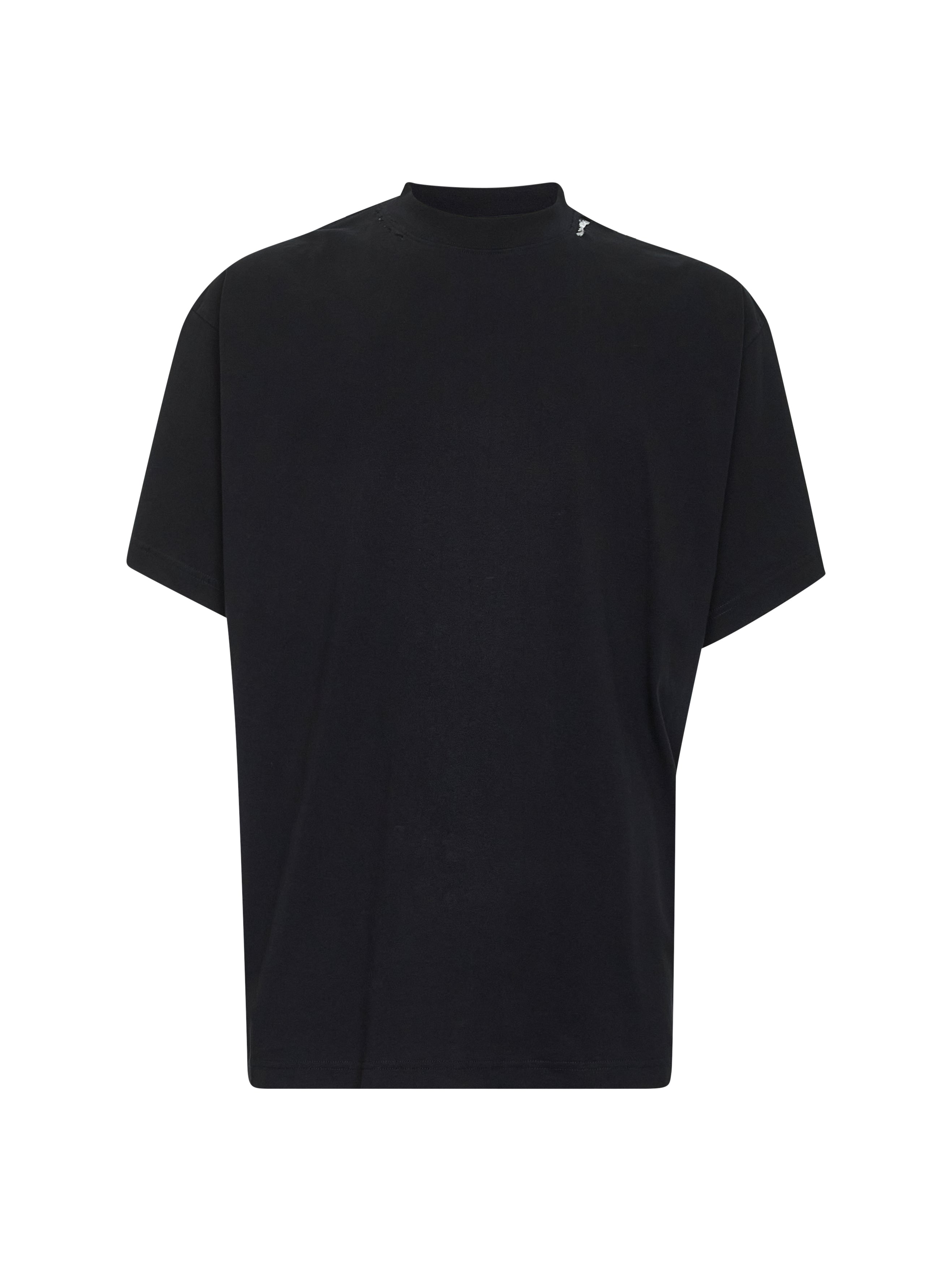 Balenciaga Men Black Security Tape Logo Oversize T-Shirt