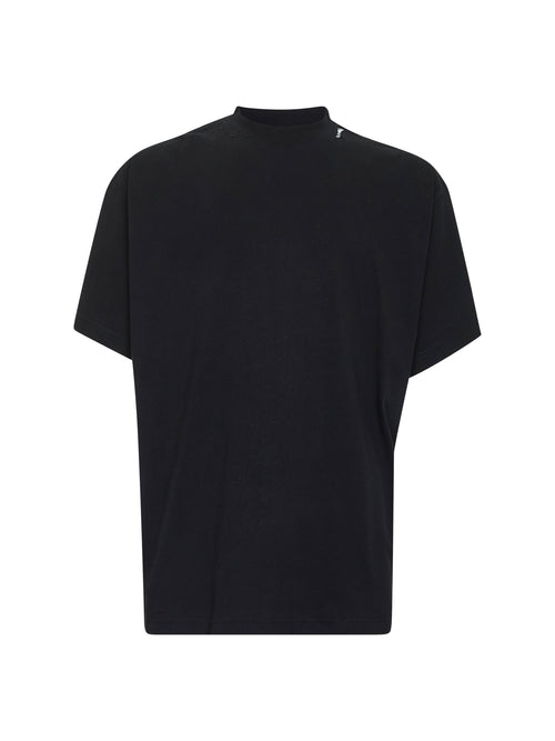 Balenciaga Men Black Security Tape Logo Oversize T-Shirt