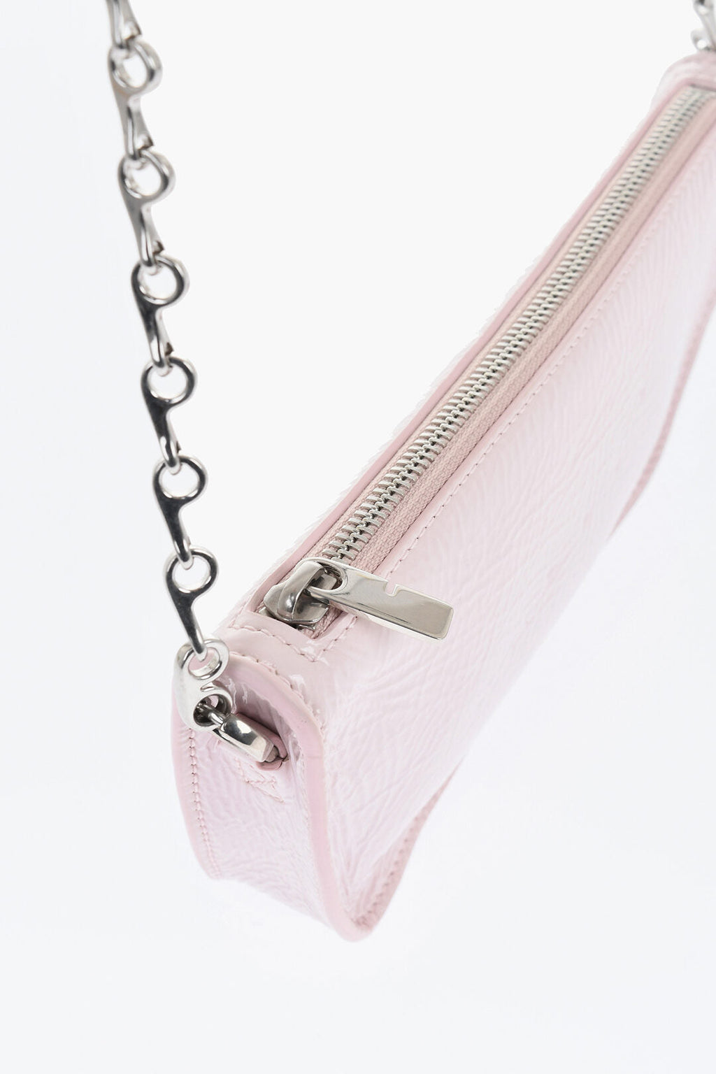 Burberry Patent Leather MICRO SHIELD SLING Bag with Chain Shoulder St