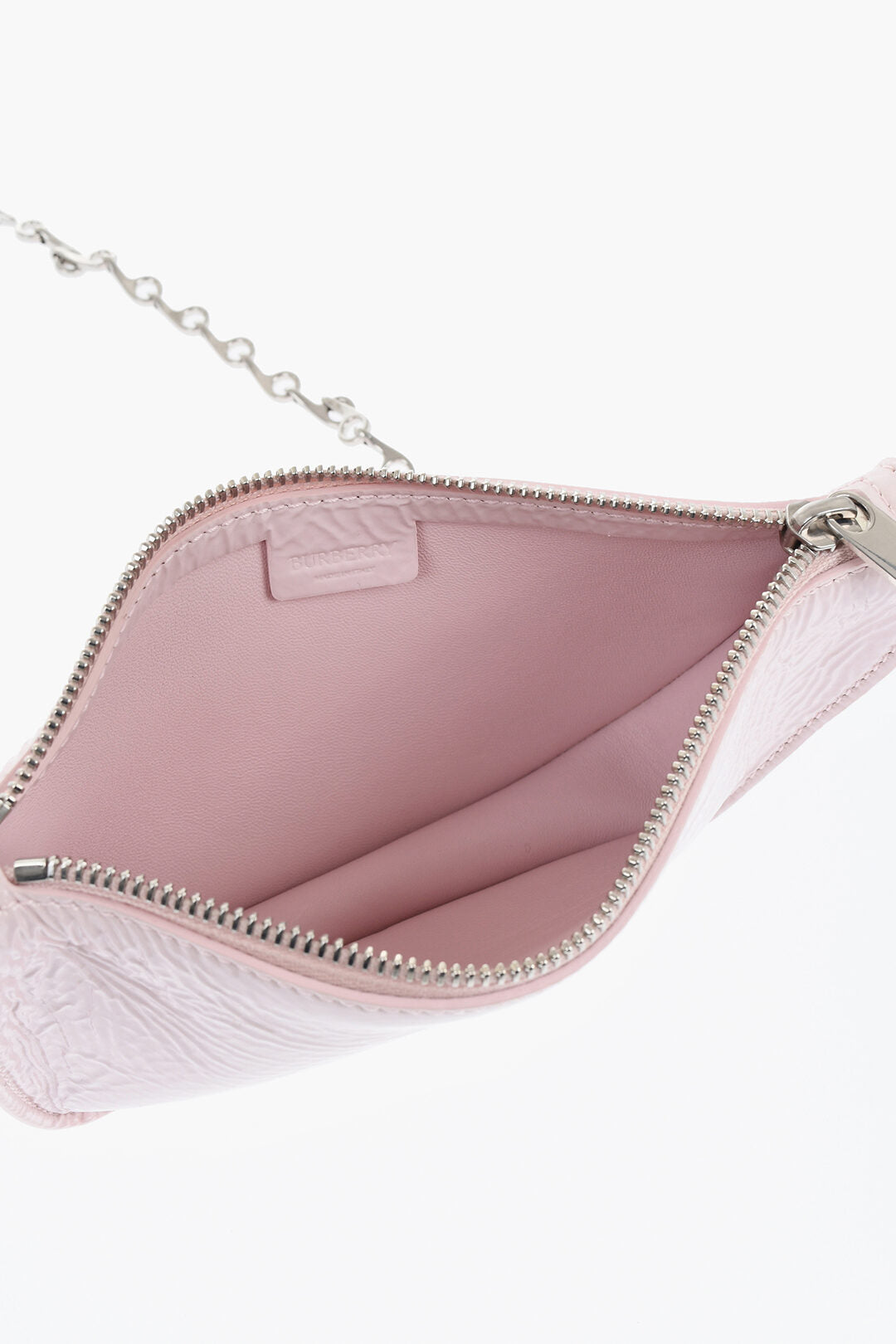 Burberry Patent Leather MICRO SHIELD SLING Bag with Chain Shoulder St