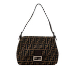 Fendi Canvas Leather Mamma Bucket Bag