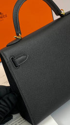 Hermes Kelly 20 Mini Sellier Bag Black Epsom Gold Hardware