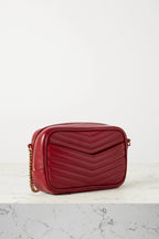 YSL SAINT LAURENT Lou mini textured-leather shoulder bag