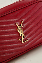 YSL SAINT LAURENT Lou mini textured-leather shoulder bag