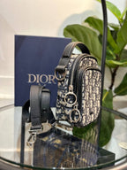 Christian Dior Zip Around Crossbody Pouch Oblique Canvas Mini