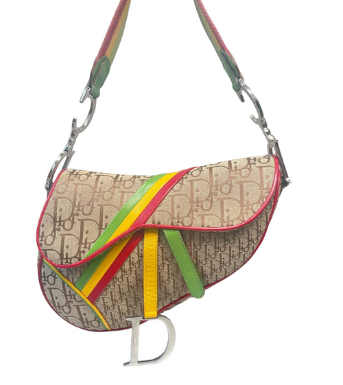 DIOR - Vintage Rasta Saddle Bag Canvas