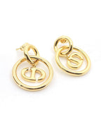 DIOR NAVY EARRINGS GOLD