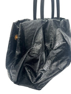 PRADA - Black Patent Leather Tote Bag