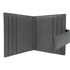 Prada Grey Vitello Grain Leather Card  Bifold Wallet