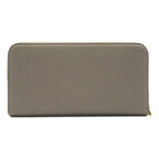 Prada Argilla Gray Vitello Grain Leather Zip Around Continental Wallet
