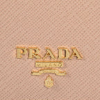 Prada Cammeo Beige Saffiano Leather Credit Card Holder Wallet