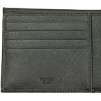 Prada Men's Black Saffiano Leather Logo Billfold Bifold Wallet