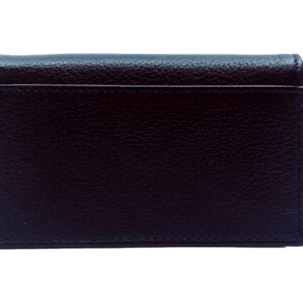 Prada Mens Saffiano Flap Card Holder Wallet Black