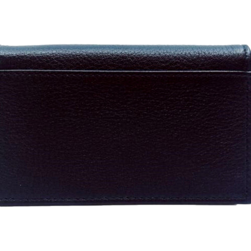 Prada Mens Saffiano Flap Card Holder Wallet Black