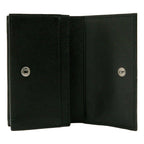 Prada Mens Saffiano Flap Card Holder Wallet Black