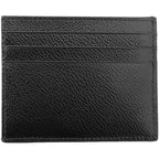 Prada Vitello Micro Grain Black Triangle Logo Cardholder Wallet