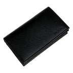 Prada Mens Saffiano Flap Card Holder Wallet Black