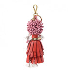 Prada Trick Pelle Key Chain Ring Bag Charm Doll Wendy Red Pink Leather
