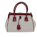 Beige Canvas Prada Handbag