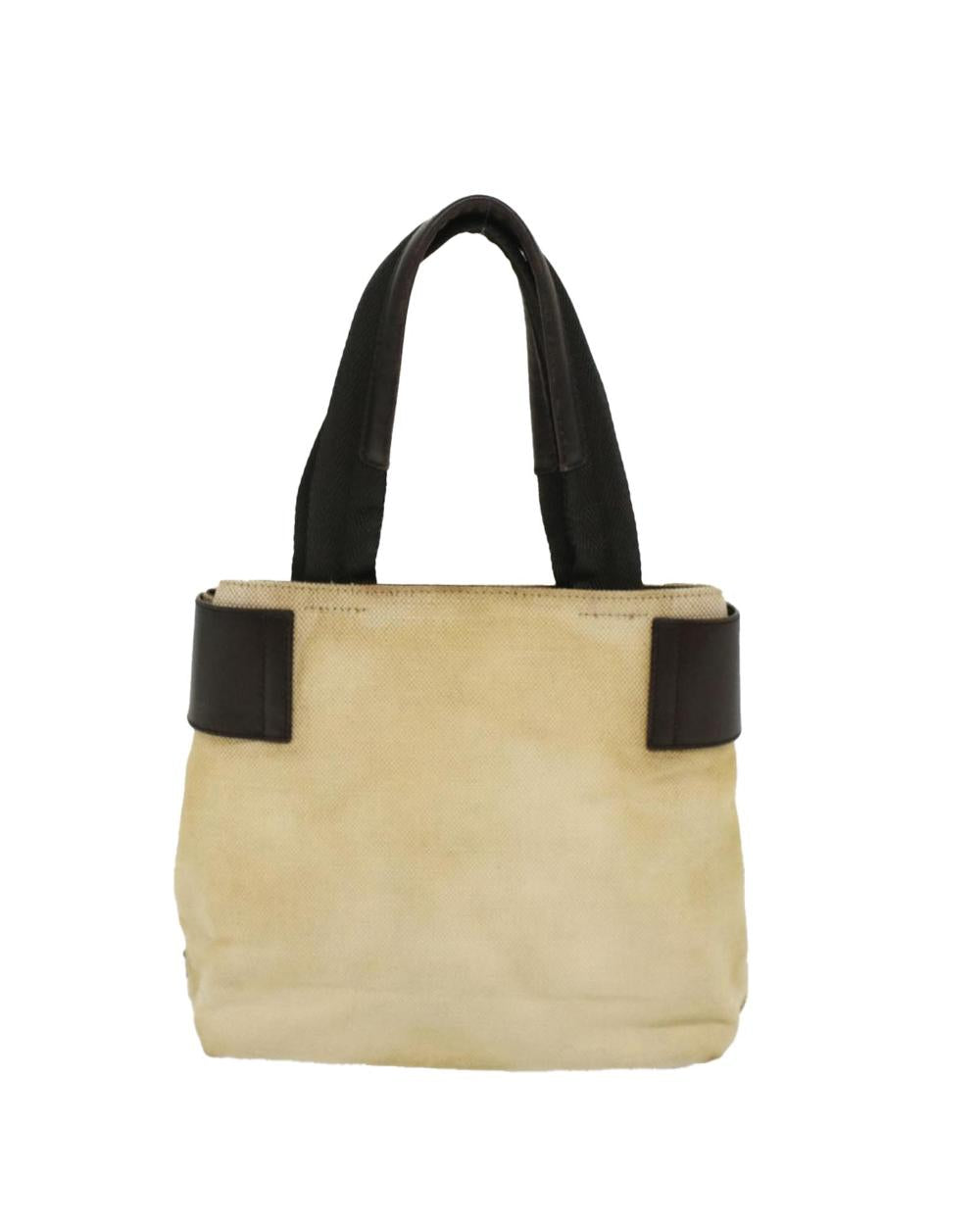 Beige Canvas Prada Handbag