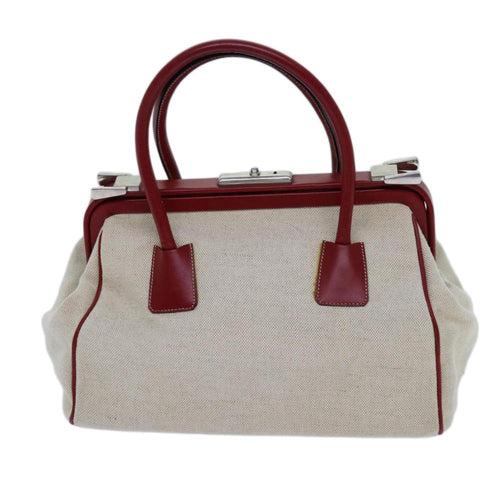 Beige Canvas Prada Handbag