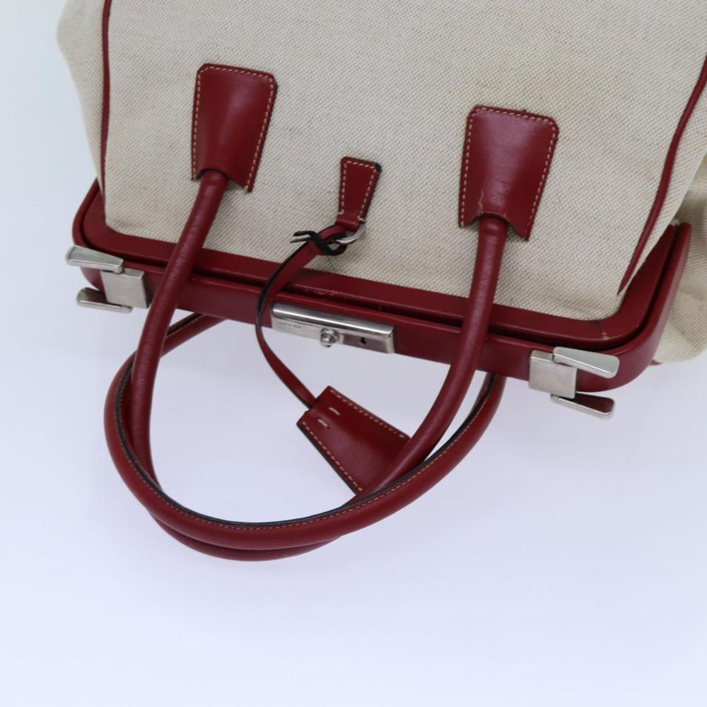 Beige Canvas Prada Handbag