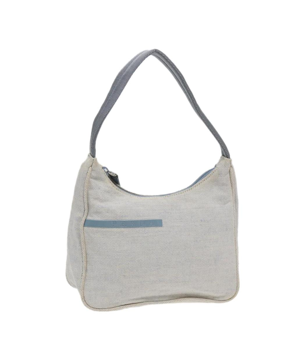 Beige Canvas Prada Shoulder Bag