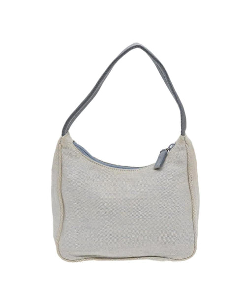 Beige Canvas Prada Shoulder Bag