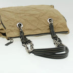 Beige Canvas Prada Shoulder Bag