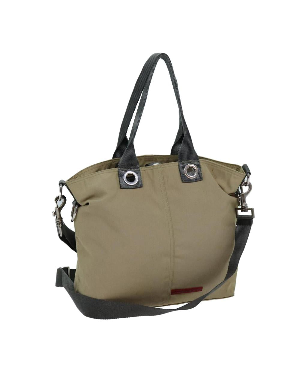 Beige Cotton Prada Shoulder Bag